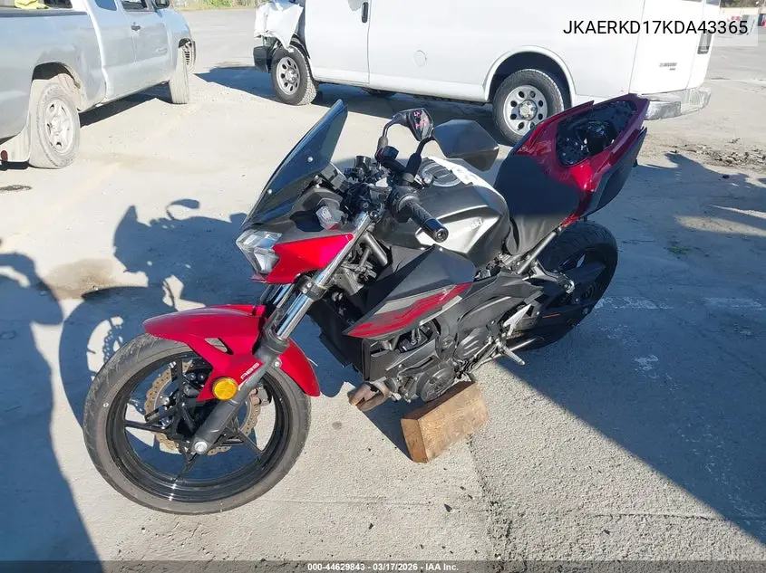 2019 Kawasaki Er400 D VIN: JKAERKD17KDA43365 Lot: 44629843