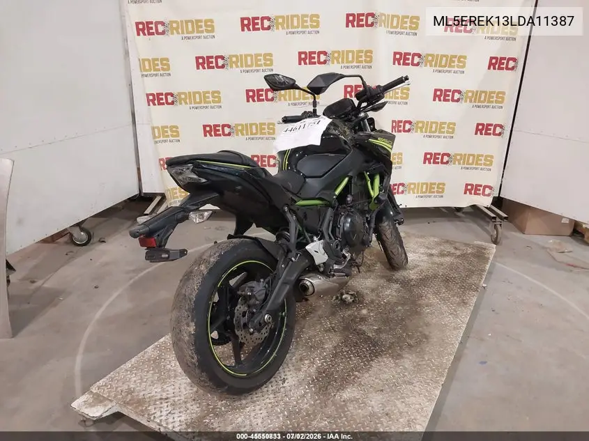2020 Kawasaki Er650 K VIN: ML5EREK13LDA11387 Lot: 45550833