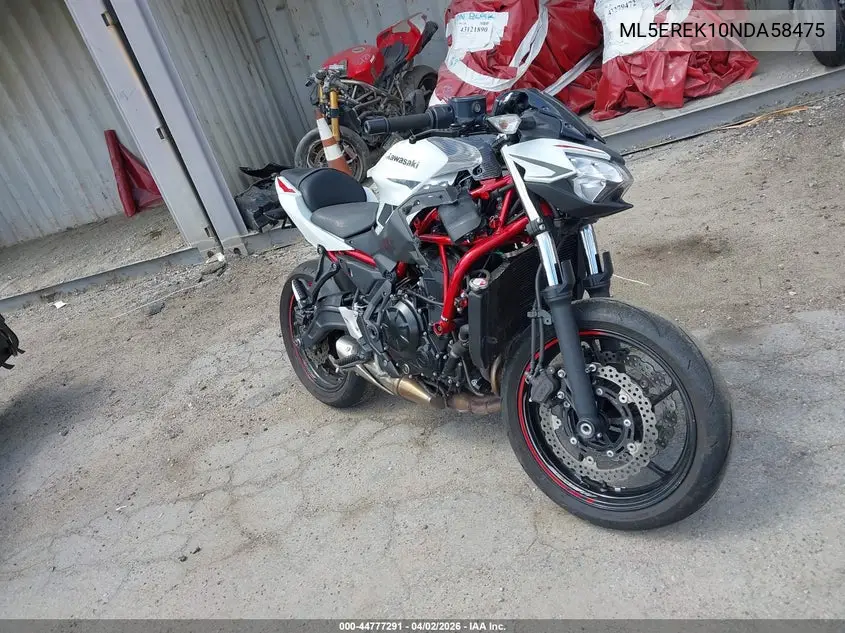 2022 Kawasaki Er650 K VIN: ML5EREK10NDA58475 Lot: 44777291