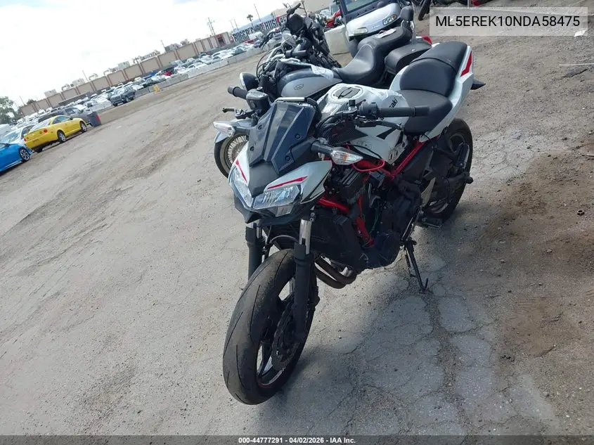 2022 Kawasaki Er650 K VIN: ML5EREK10NDA58475 Lot: 44777291