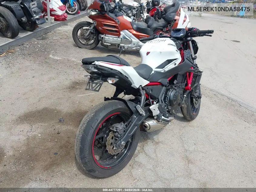 2022 Kawasaki Er650 K VIN: ML5EREK10NDA58475 Lot: 44777291