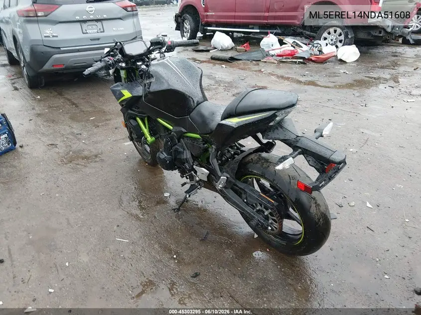 2022 Kawasaki Er650 L VIN: ML5EREL14NDA51608 Lot: 45303295