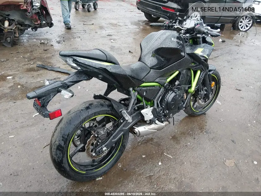 2022 Kawasaki Er650 L VIN: ML5EREL14NDA51608 Lot: 45303295