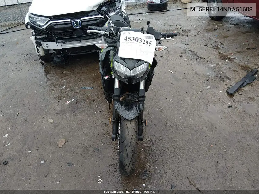 2022 Kawasaki Er650 L VIN: ML5EREL14NDA51608 Lot: 45303295