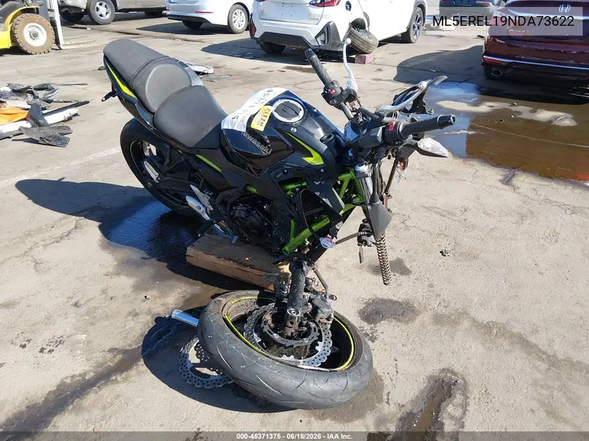 2022 Kawasaki Er650 L VIN: ML5EREL19NDA73622 Lot: 45371375