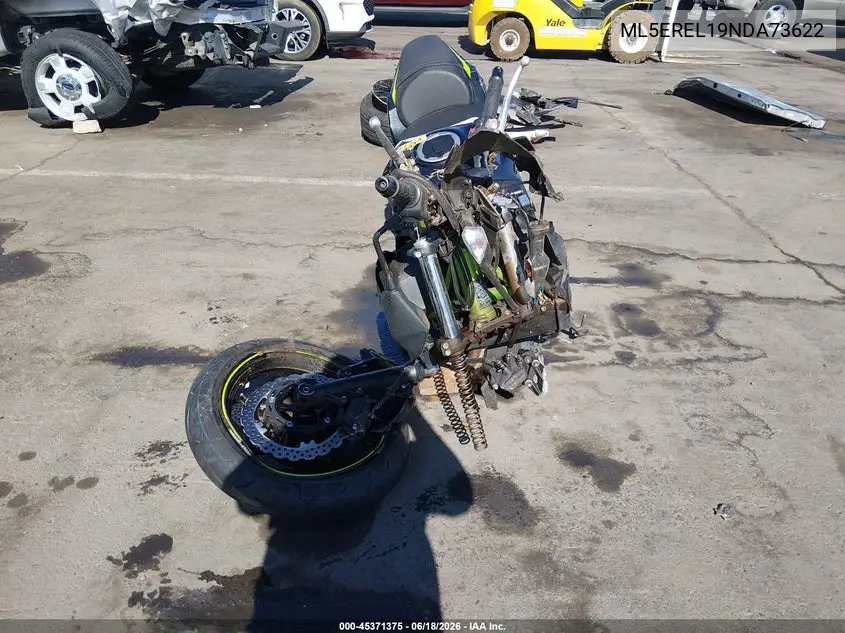 2022 Kawasaki Er650 L VIN: ML5EREL19NDA73622 Lot: 45371375