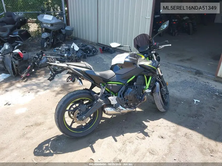 2022 Kawasaki Er650 L VIN: ML5EREL16NDA51349 Lot: 45446454