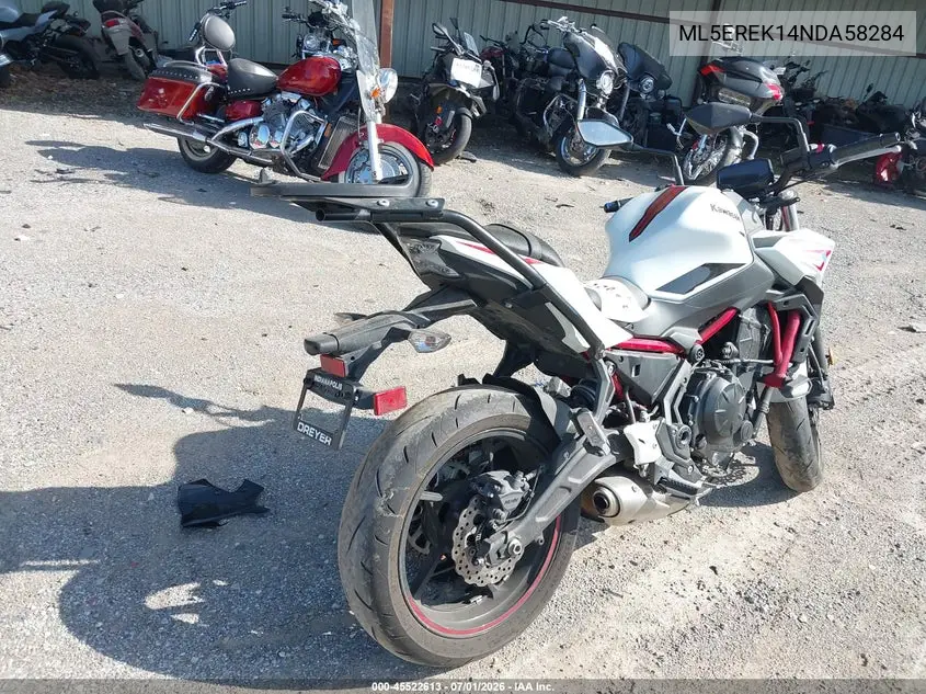 2022 Kawasaki Er650 K VIN: ML5EREK14NDA58284 Lot: 45522613
