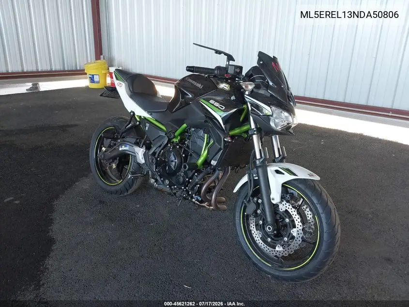 2022 Kawasaki Er650 L VIN: ML5EREL13NDA50806 Lot: 45621262