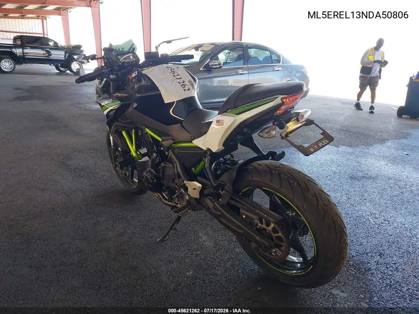 2022 Kawasaki Er650 L VIN: ML5EREL13NDA50806 Lot: 45621262