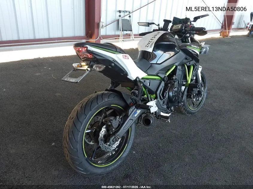 2022 Kawasaki Er650 L VIN: ML5EREL13NDA50806 Lot: 45621262