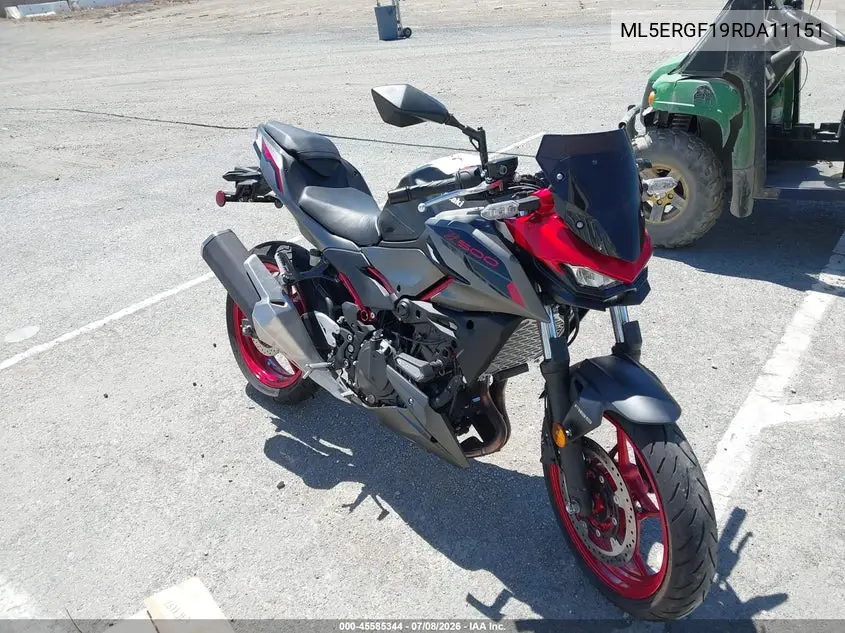 2024 Kawasaki Er500 VIN: ML5ERGF19RDA11151 Lot: 45585344