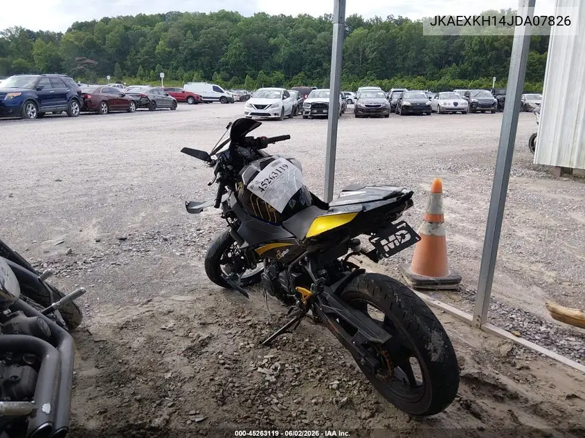 2018 Kawasaki Ex400 VIN: JKAEXKH14JDA07826 Lot: 45263119