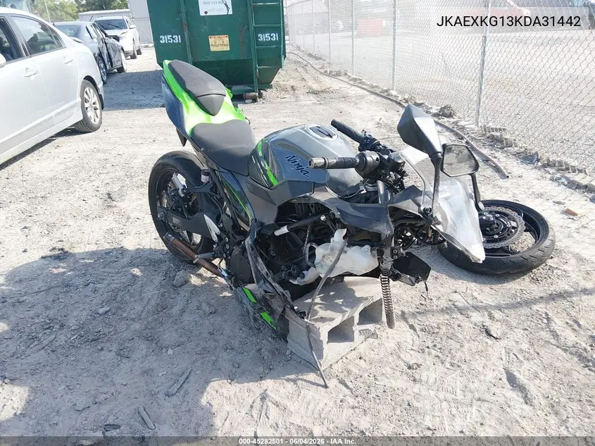 2019 Kawasaki Ex400 VIN: JKAEXKG13KDA31442 Lot: 45282501