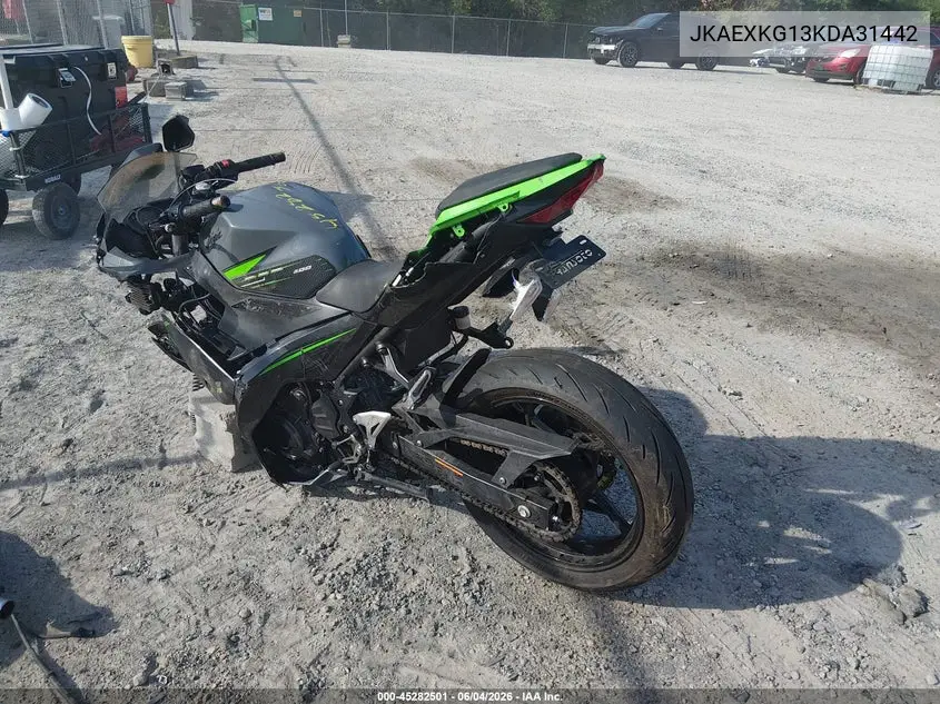 2019 Kawasaki Ex400 VIN: JKAEXKG13KDA31442 Lot: 45282501