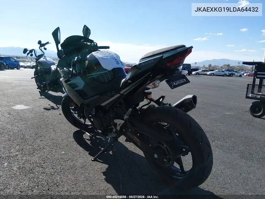 2020 Kawasaki Ex400 VIN: JKAEXKG19LDA64432 Lot: 45216556
