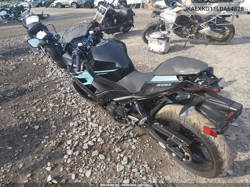2020 Kawasaki Ex400 VIN: JKAEXKG11LDA64828 Lot: 45481148