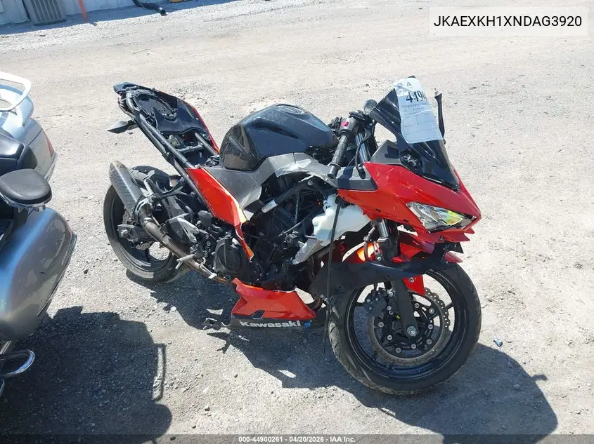 2022 Kawasaki Ex400 VIN: JKAEXKH1XNDAG3920 Lot: 44900261