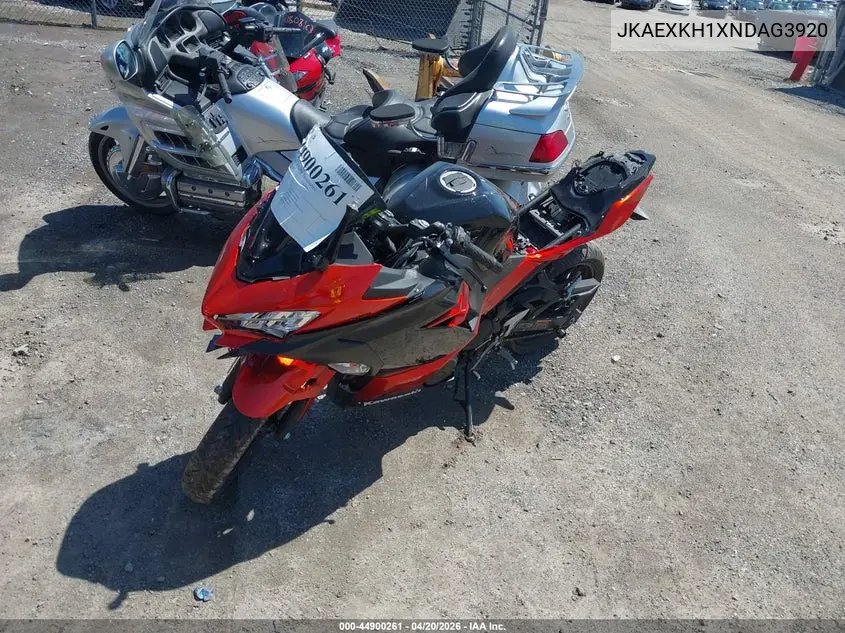 2022 Kawasaki Ex400 VIN: JKAEXKH1XNDAG3920 Lot: 44900261