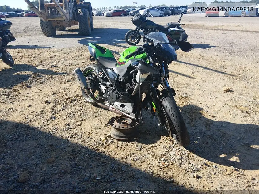2022 Kawasaki Ex400 VIN: JKAEXKG14NDAG9813 Lot: 45312589