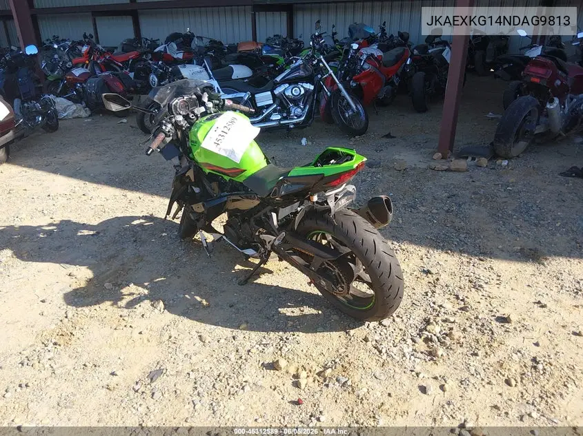 2022 Kawasaki Ex400 VIN: JKAEXKG14NDAG9813 Lot: 45312589