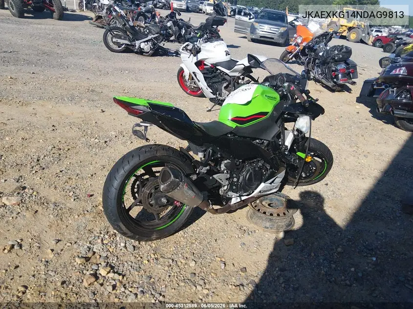 2022 Kawasaki Ex400 VIN: JKAEXKG14NDAG9813 Lot: 45312589