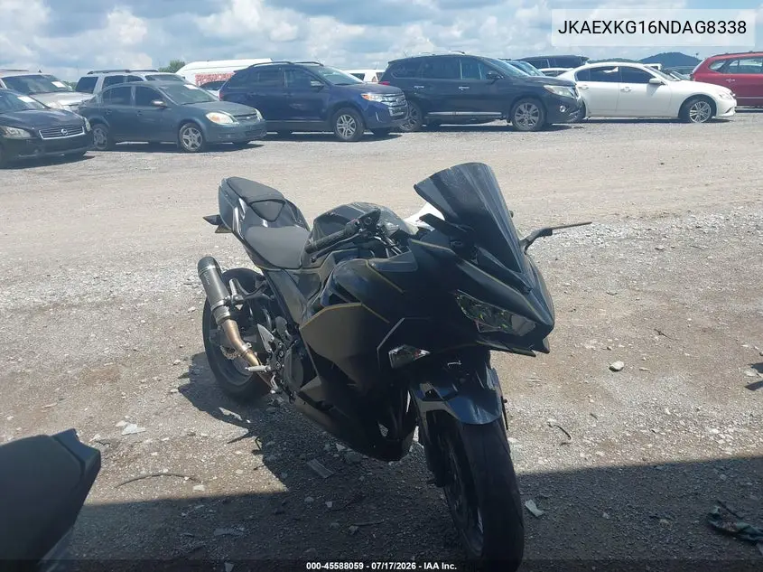 2022 Kawasaki Ex400 VIN: JKAEXKG16NDAG8338 Lot: 45588059