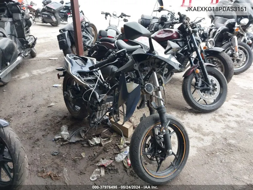 2023 Kawasaki Ex400 VIN: JKAEXKG18PDAS3151 Lot: 37976495