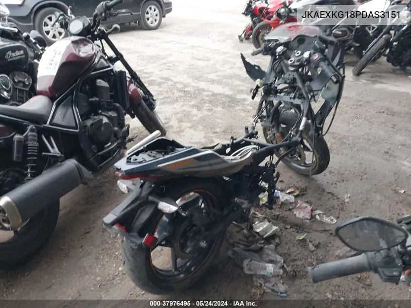 2023 Kawasaki Ex400 VIN: JKAEXKG18PDAS3151 Lot: 37976495