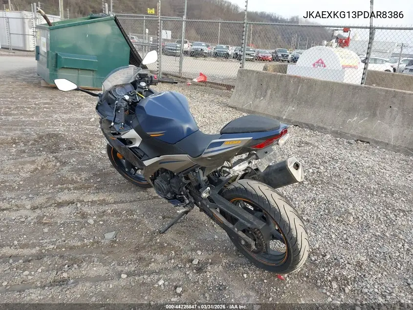 2023 Kawasaki Ex400 VIN: JKAEXKG13PDAR8386 Lot: 44725847