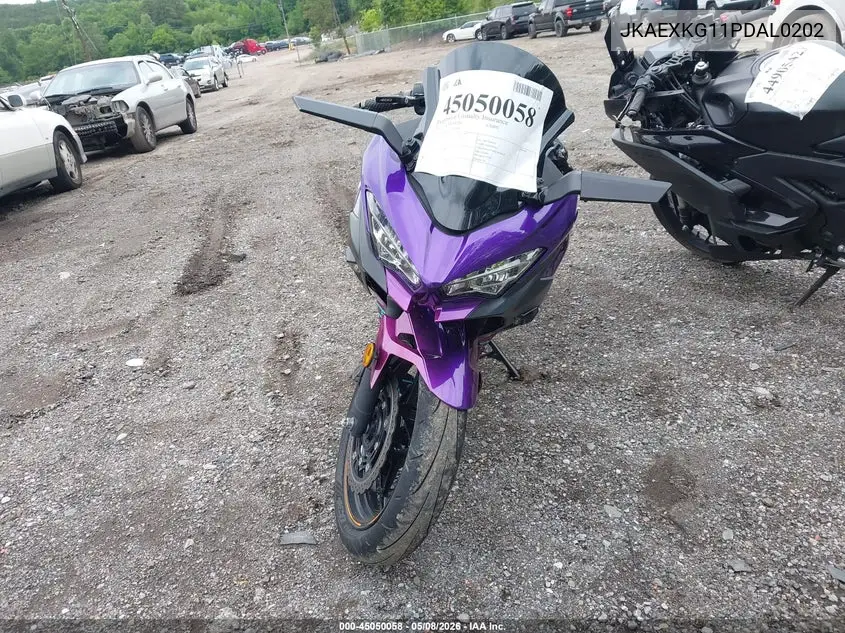 2023 Kawasaki Ex400 VIN: JKAEXKG11PDAL0202 Lot: 45050058