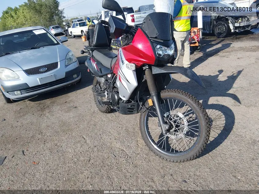 2012 Kawasaki Kl650 E VIN: JKAKLEE13CDA48018 Lot: 45633228