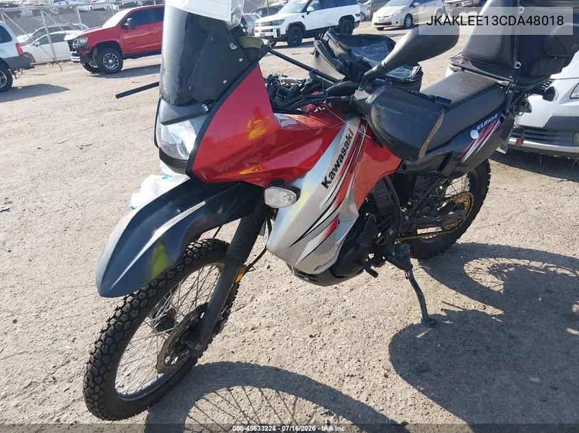 2012 Kawasaki Kl650 E VIN: JKAKLEE13CDA48018 Lot: 45633228