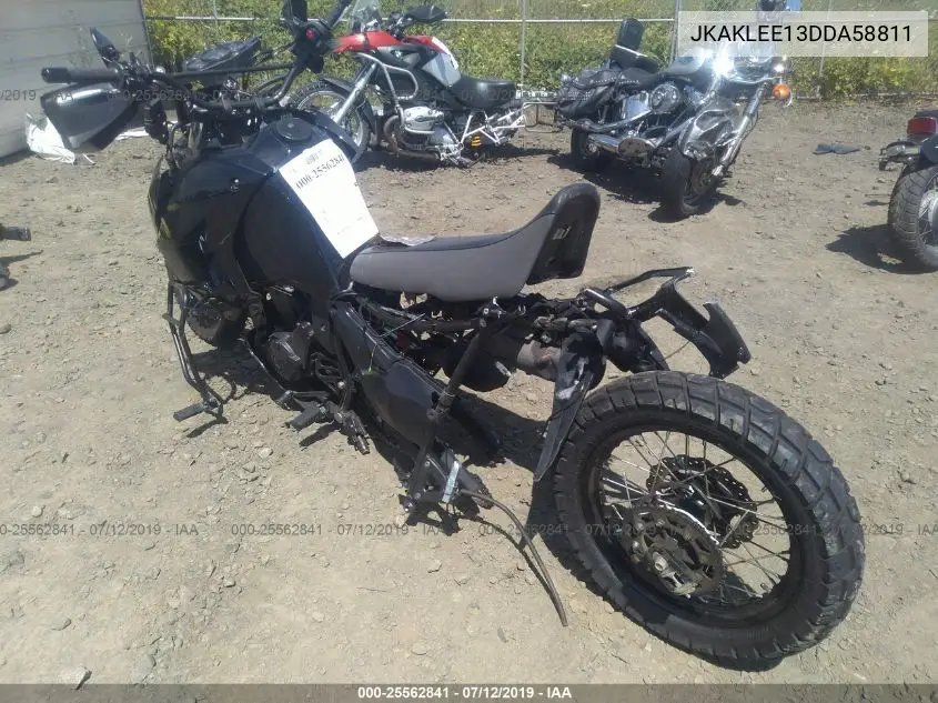 2013 Kawasaki Kl650 E VIN: JKAKLEE13DDA58811 Lot: 25562841