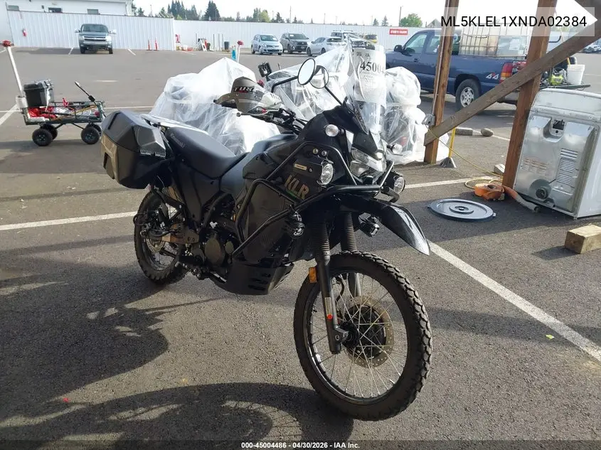 2022 Kawasaki Kl650 L VIN: ML5KLEL1XNDA02384 Lot: 45004486