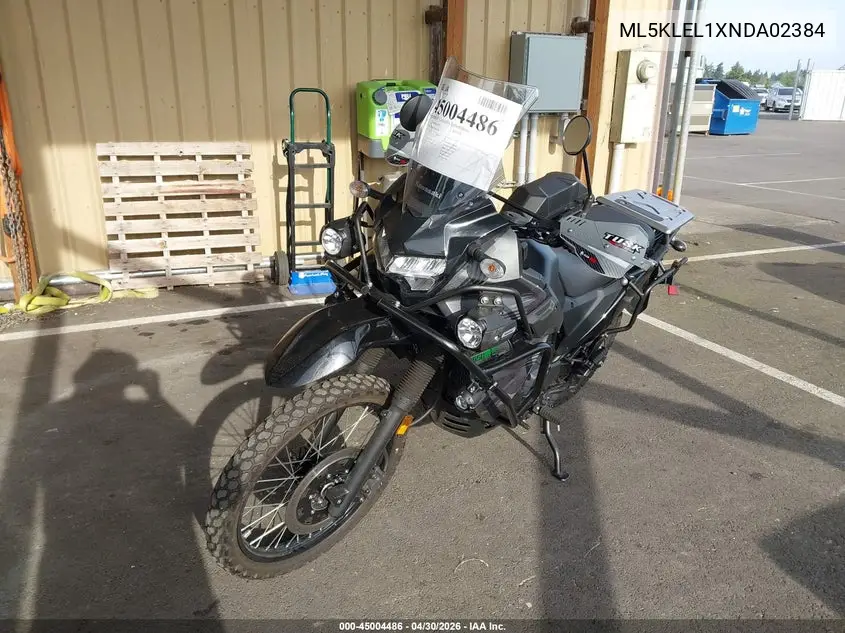 2022 Kawasaki Kl650 L VIN: ML5KLEL1XNDA02384 Lot: 45004486