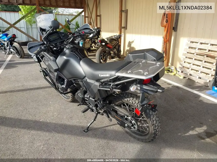 2022 Kawasaki Kl650 L VIN: ML5KLEL1XNDA02384 Lot: 45004486