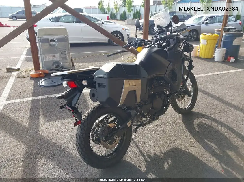 2022 Kawasaki Kl650 L VIN: ML5KLEL1XNDA02384 Lot: 45004486