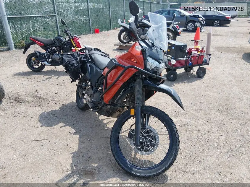 2022 Kawasaki Kl650 J VIN: ML5KLEJ11NDA07928 Lot: 45069494