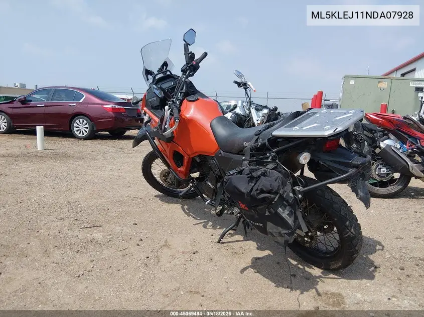 2022 Kawasaki Kl650 J VIN: ML5KLEJ11NDA07928 Lot: 45069494