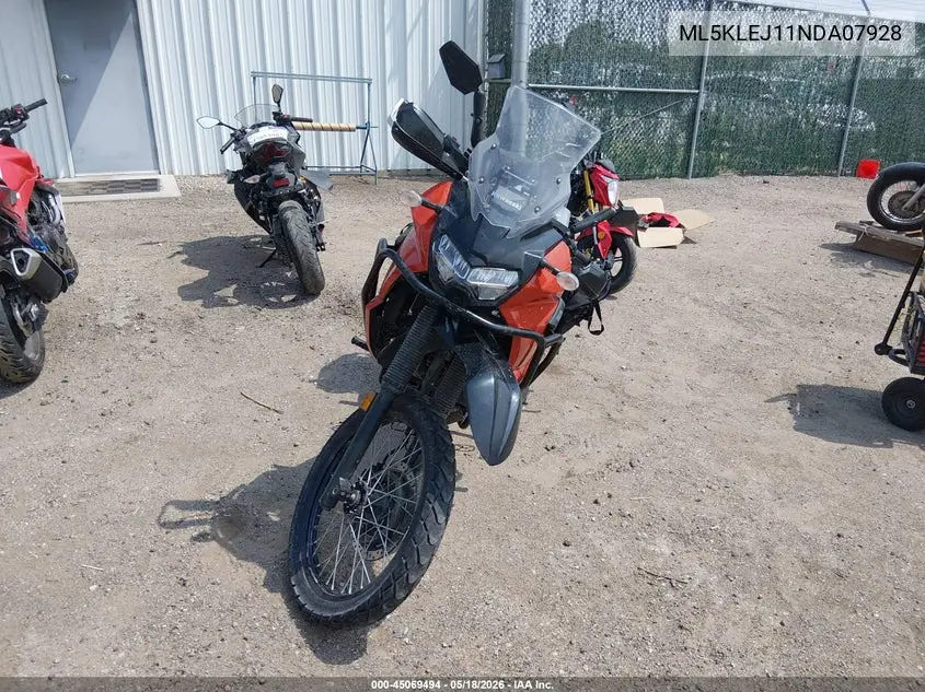 2022 Kawasaki Kl650 J VIN: ML5KLEJ11NDA07928 Lot: 45069494
