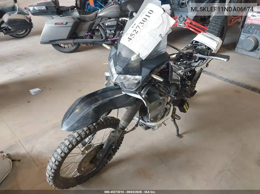 2022 Kawasaki Kl650 F VIN: ML5KLEF11NDA06674 Lot: 45273010