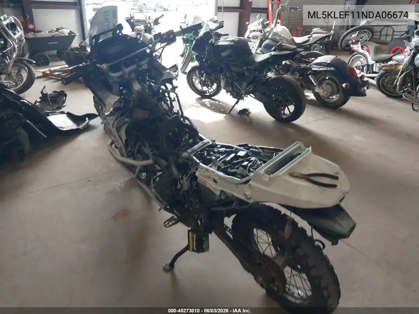 2022 Kawasaki Kl650 F VIN: ML5KLEF11NDA06674 Lot: 45273010