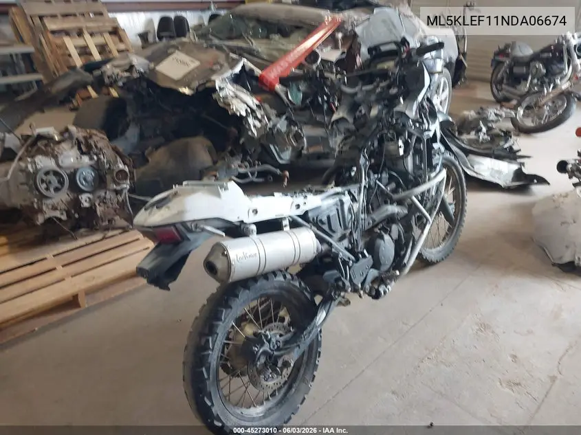 2022 Kawasaki Kl650 F VIN: ML5KLEF11NDA06674 Lot: 45273010