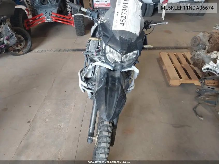 2022 Kawasaki Kl650 F VIN: ML5KLEF11NDA06674 Lot: 45273010