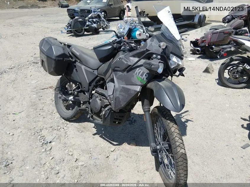 2022 Kawasaki Kl650 L VIN: ML5KLEL14NDA02123 Lot: 45283386