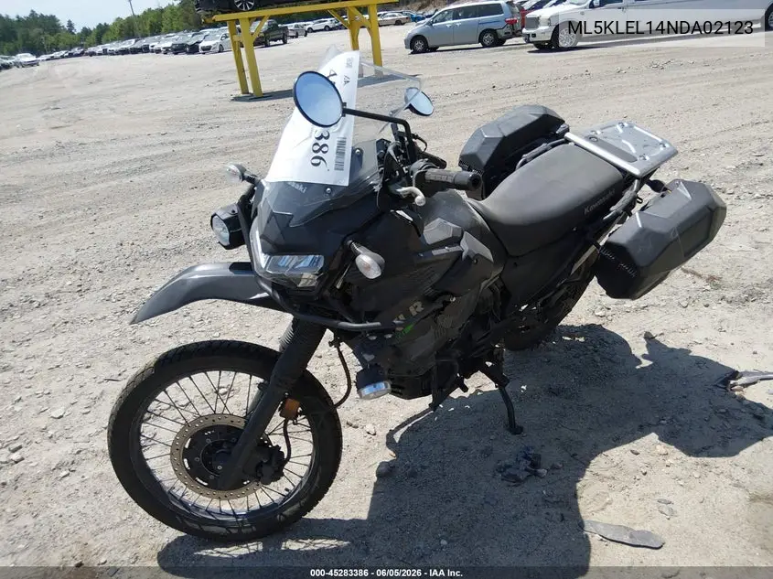 2022 Kawasaki Kl650 L VIN: ML5KLEL14NDA02123 Lot: 45283386