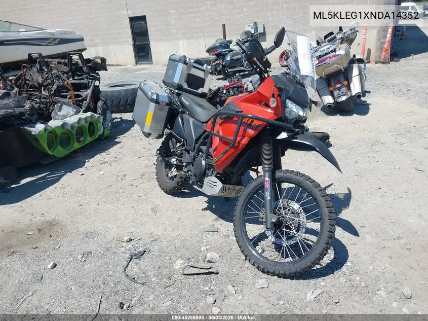 2022 Kawasaki Kl650 G VIN: ML5KLEG1XNDA14352 Lot: 45286988