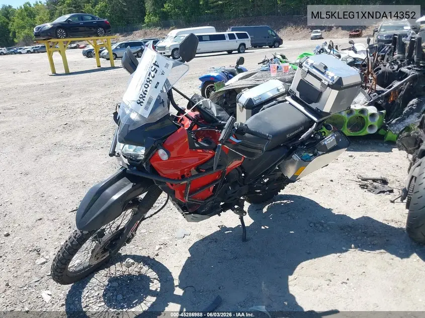 2022 Kawasaki Kl650 G VIN: ML5KLEG1XNDA14352 Lot: 45286988