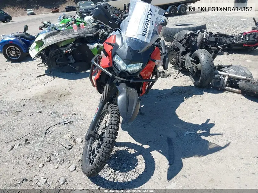 2022 Kawasaki Kl650 G VIN: ML5KLEG1XNDA14352 Lot: 45286988